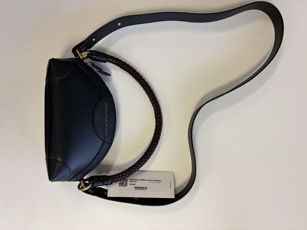 Stella McCartney Navy Mini Shoulder Bag with Braided Strap
